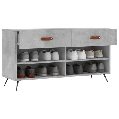 Shoe Bench Concrete Grey 102x35x55 cm Engineered Wood