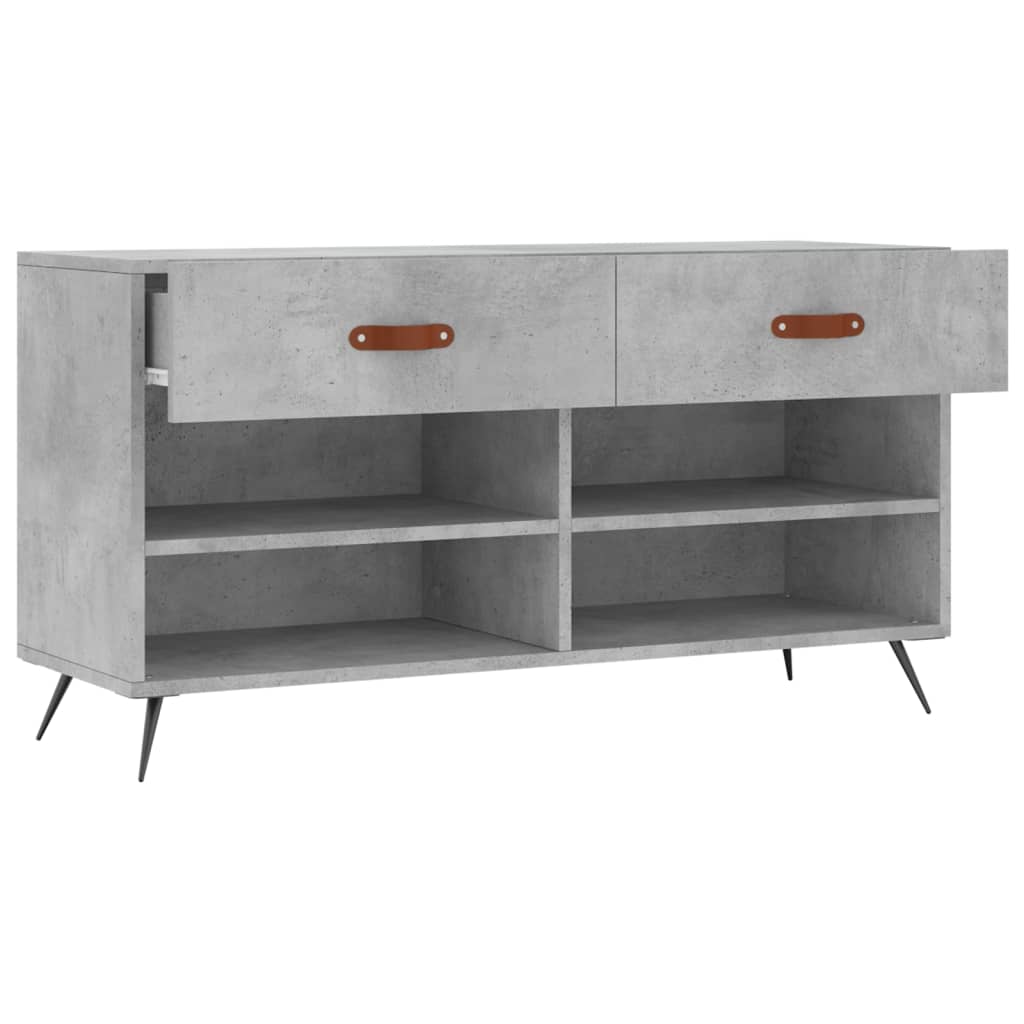 Shoe Bench Concrete Grey 102x35x55 cm Engineered Wood