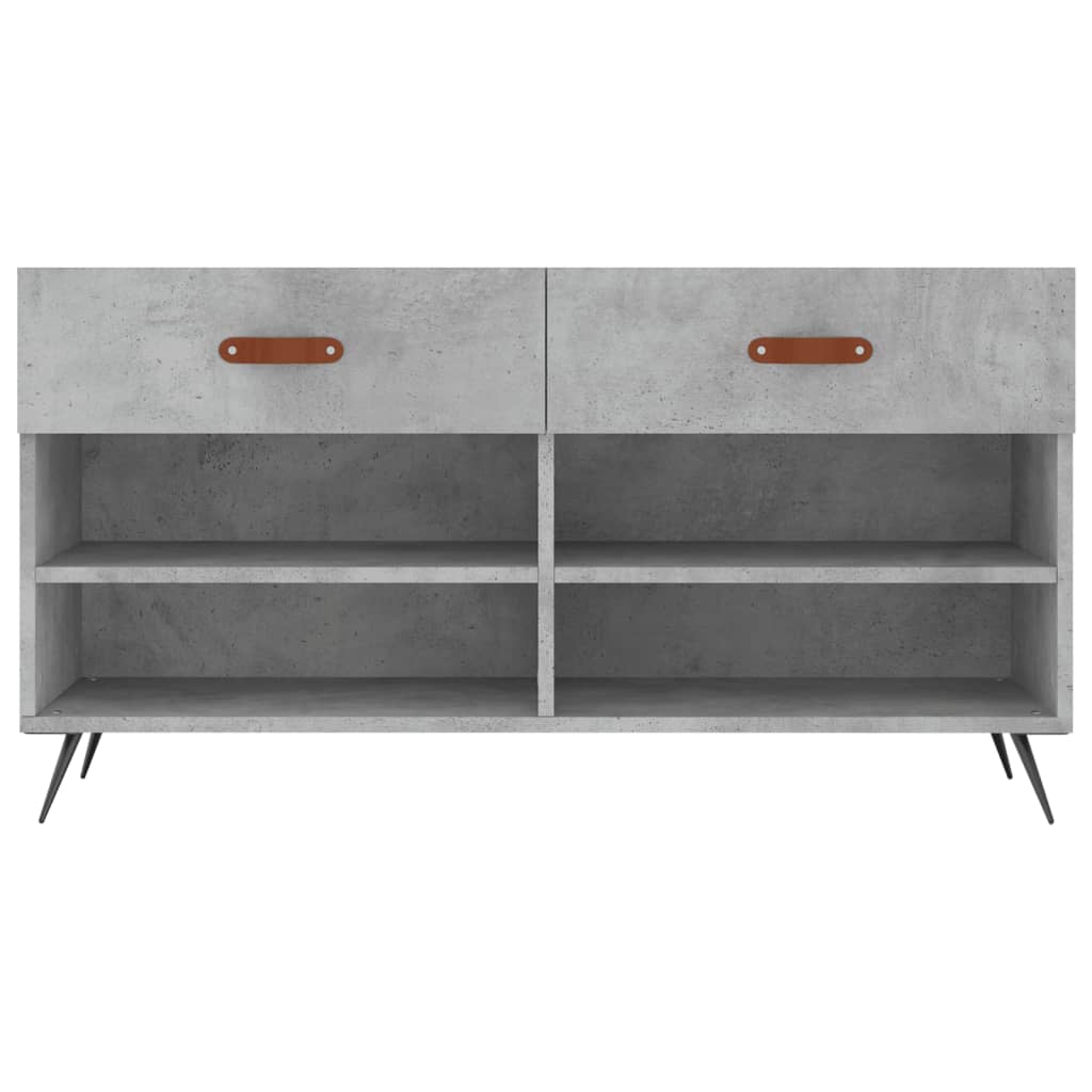 Shoe Bench Concrete Grey 102x35x55 cm Engineered Wood