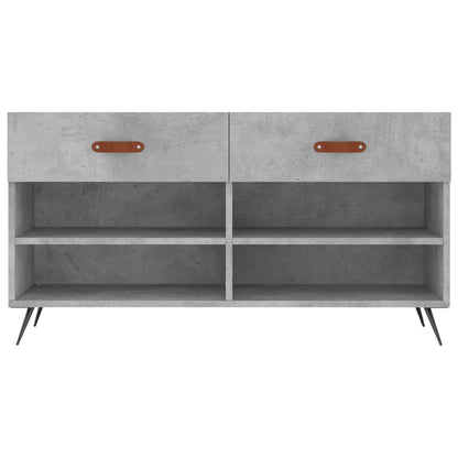 Shoe Bench Concrete Grey 102x35x55 cm Engineered Wood