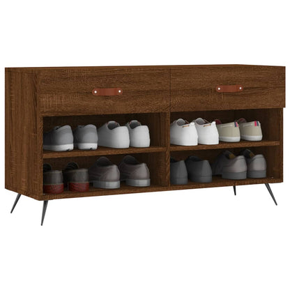 Shoe Bench Brown Oak 102x35x55 cm Engineered Wood