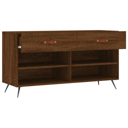Shoe Bench Brown Oak 102x35x55 cm Engineered Wood