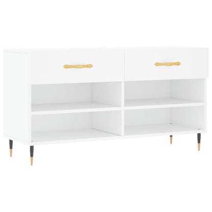 Shoe Bench White 102x35x55 cm Engineered Wood