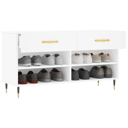 Shoe Bench White 102x35x55 cm Engineered Wood