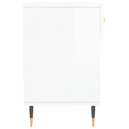 Shoe Bench High Gloss White 102x35x55 cm Engineered Wood