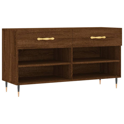 Shoe Bench Brown Oak 102x35x55 cm Engineered Wood