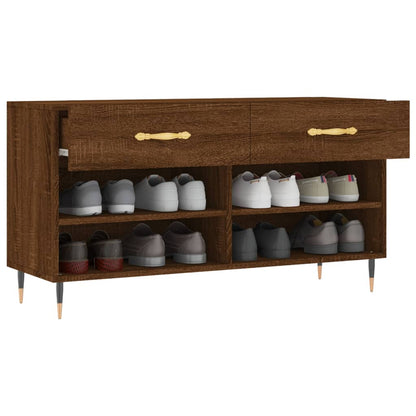 Shoe Bench Brown Oak 102x35x55 cm Engineered Wood