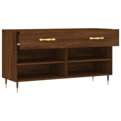 Shoe Bench Brown Oak 102x35x55 cm Engineered Wood