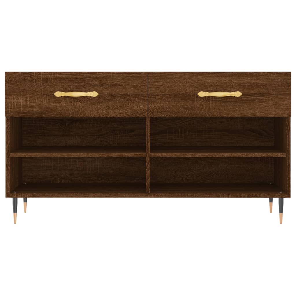 Shoe Bench Brown Oak 102x35x55 cm Engineered Wood
