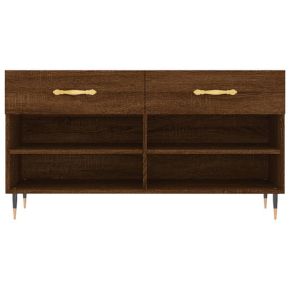 Shoe Bench Brown Oak 102x35x55 cm Engineered Wood