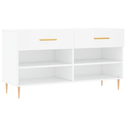 Shoe Bench White 102x35x55 cm Engineered Wood