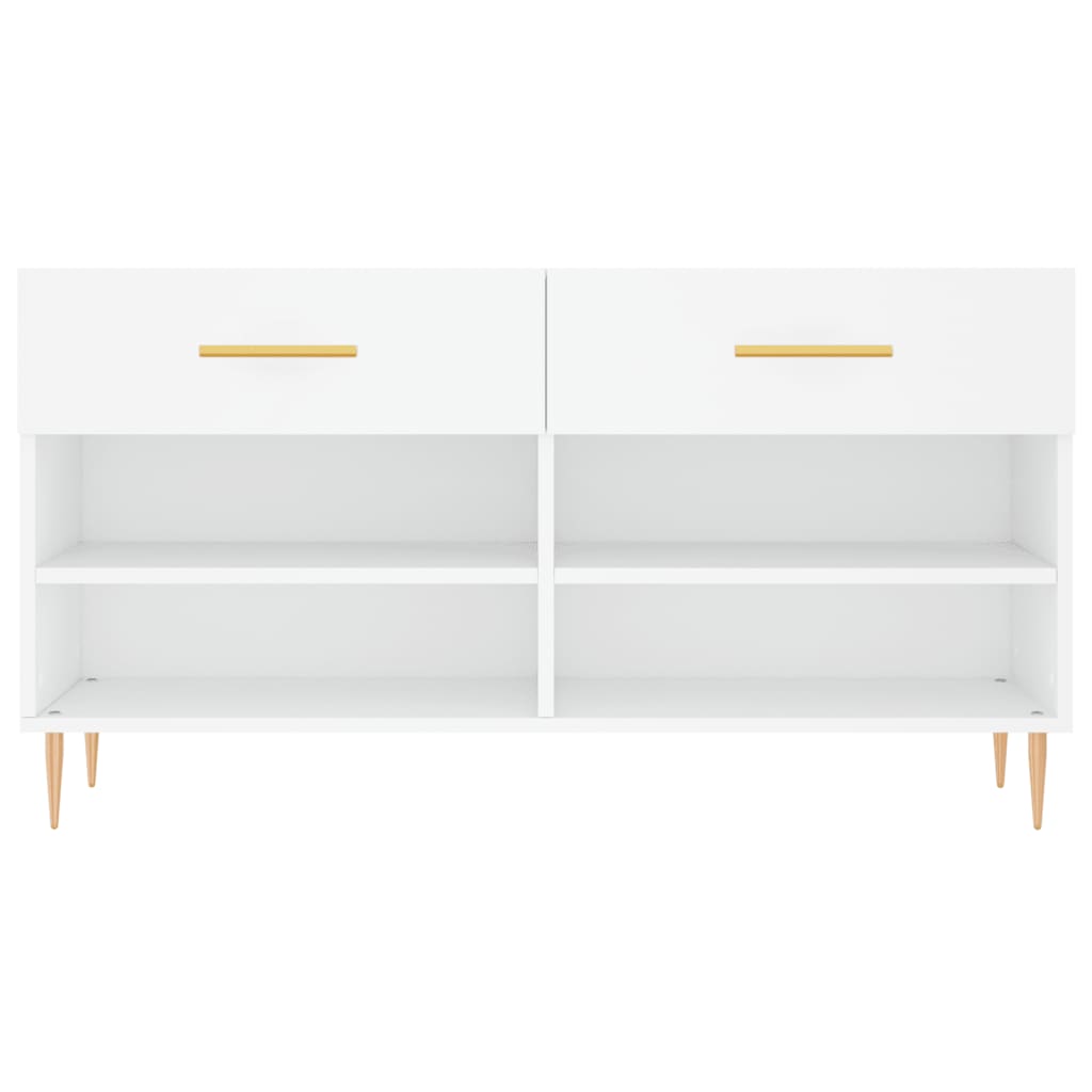 Shoe Bench White 102x35x55 cm Engineered Wood