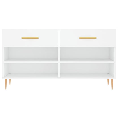 Shoe Bench White 102x35x55 cm Engineered Wood