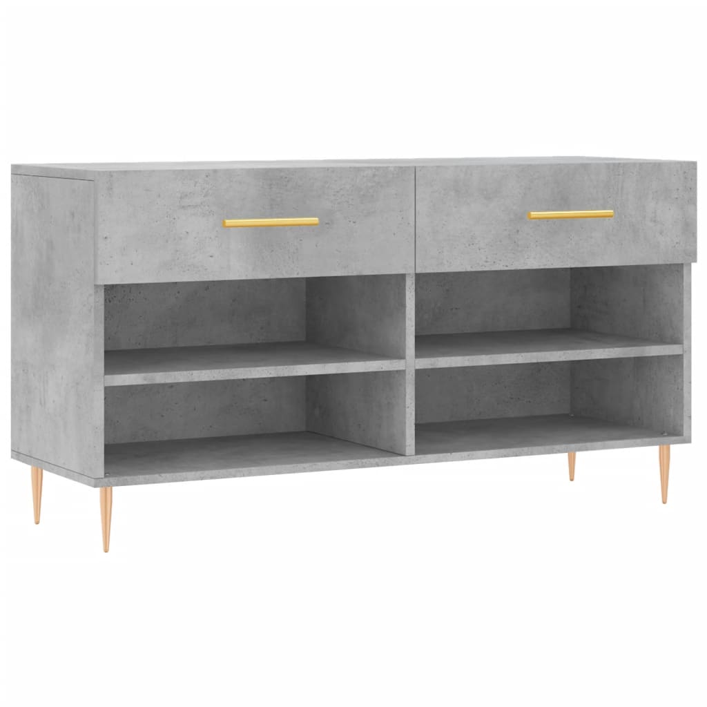 Shoe Bench Concrete Grey 102x35x55 cm Engineered Wood