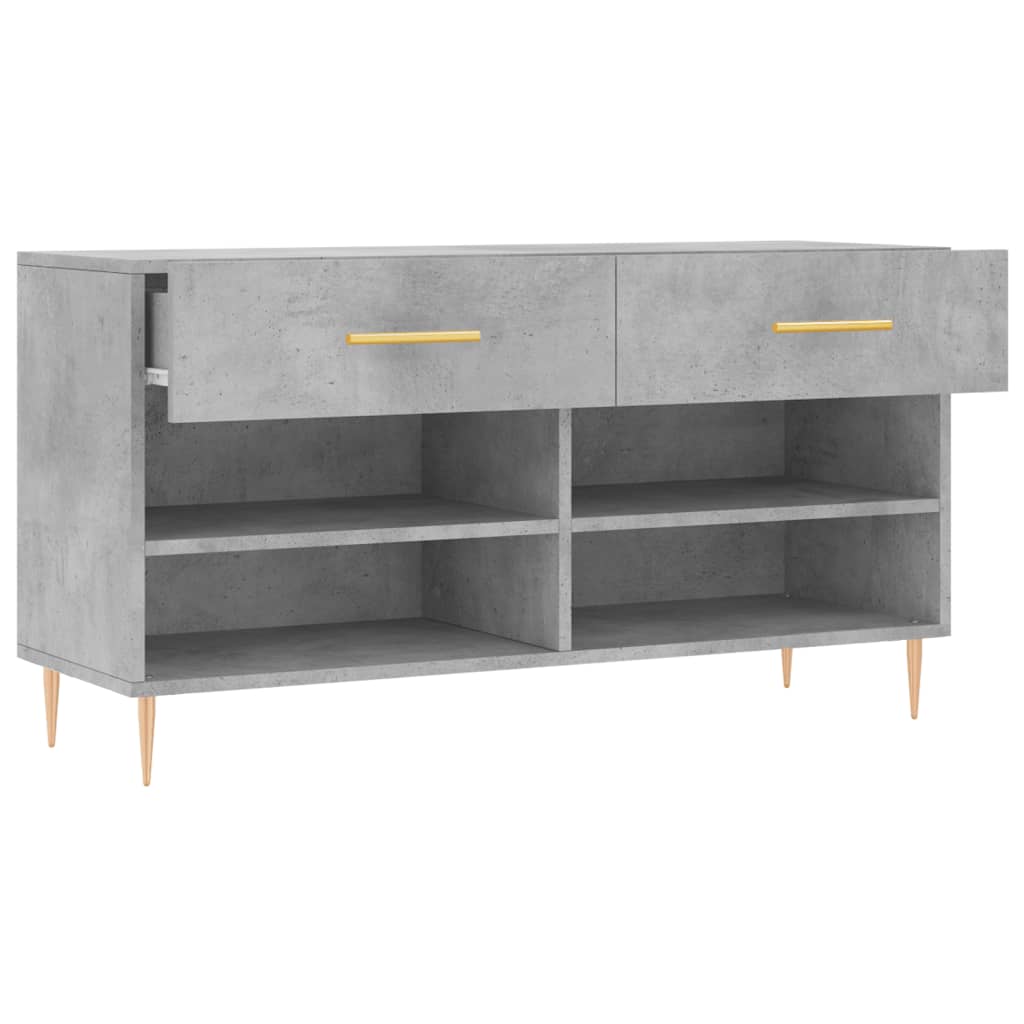 Shoe Bench Concrete Grey 102x35x55 cm Engineered Wood