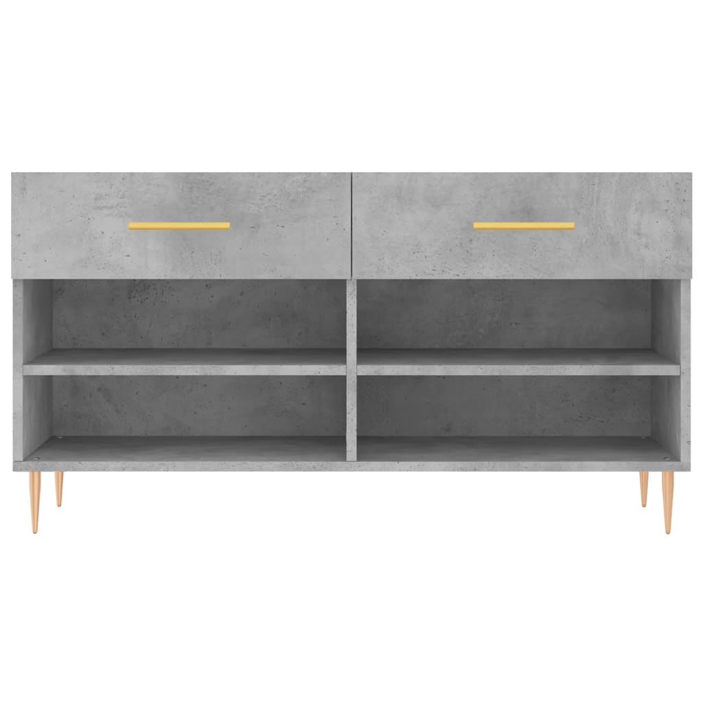 Shoe Bench Concrete Grey 102x35x55 cm Engineered Wood