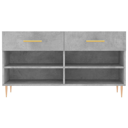 Shoe Bench Concrete Grey 102x35x55 cm Engineered Wood