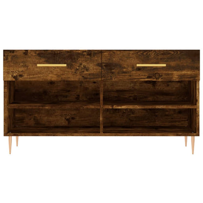 Shoe Bench Smoked Oak 102x35x55 cm Engineered Wood