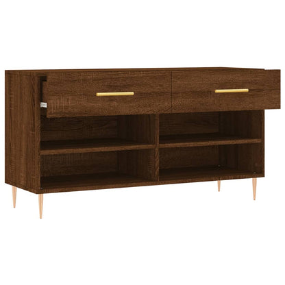 Shoe Bench Brown Oak 102x35x55 cm Engineered Wood