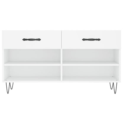 Shoe Bench White 102x35x55 cm Engineered Wood