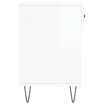 Shoe Bench High Gloss White 102x35x55 cm Engineered Wood