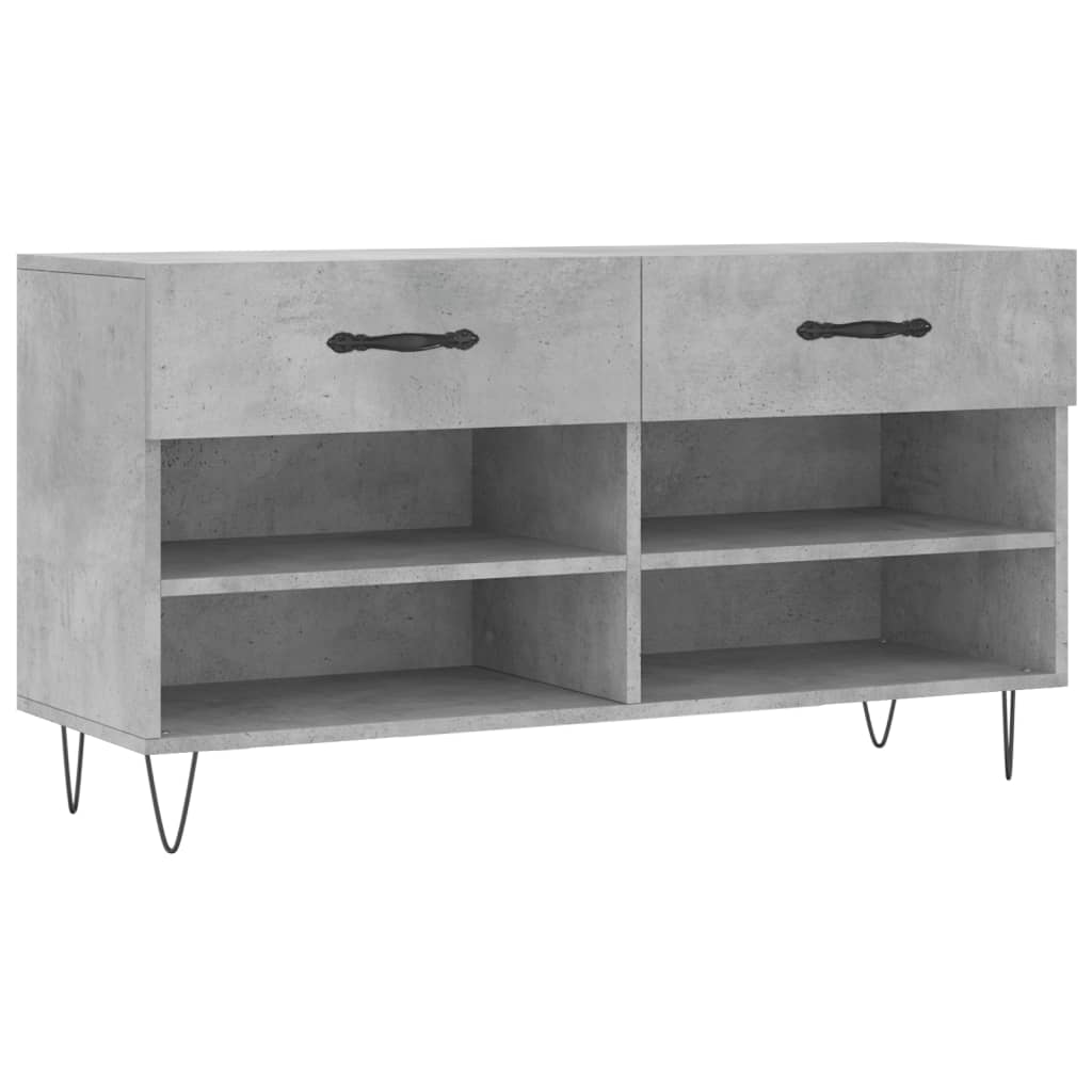 Shoe Bench Concrete Grey 102x35x55 cm Engineered Wood