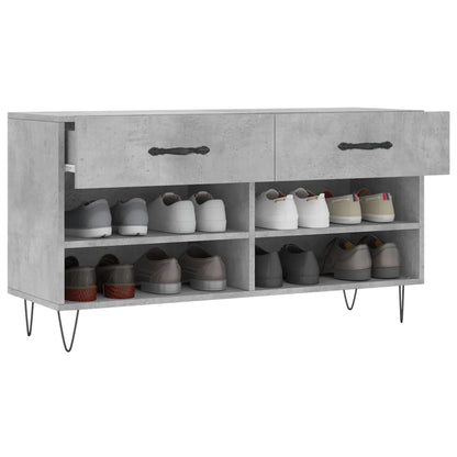 Shoe Bench Concrete Grey 102x35x55 cm Engineered Wood