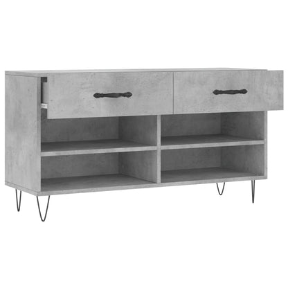 Shoe Bench Concrete Grey 102x35x55 cm Engineered Wood