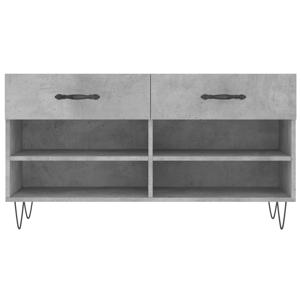 Shoe Bench Concrete Grey 102x35x55 cm Engineered Wood