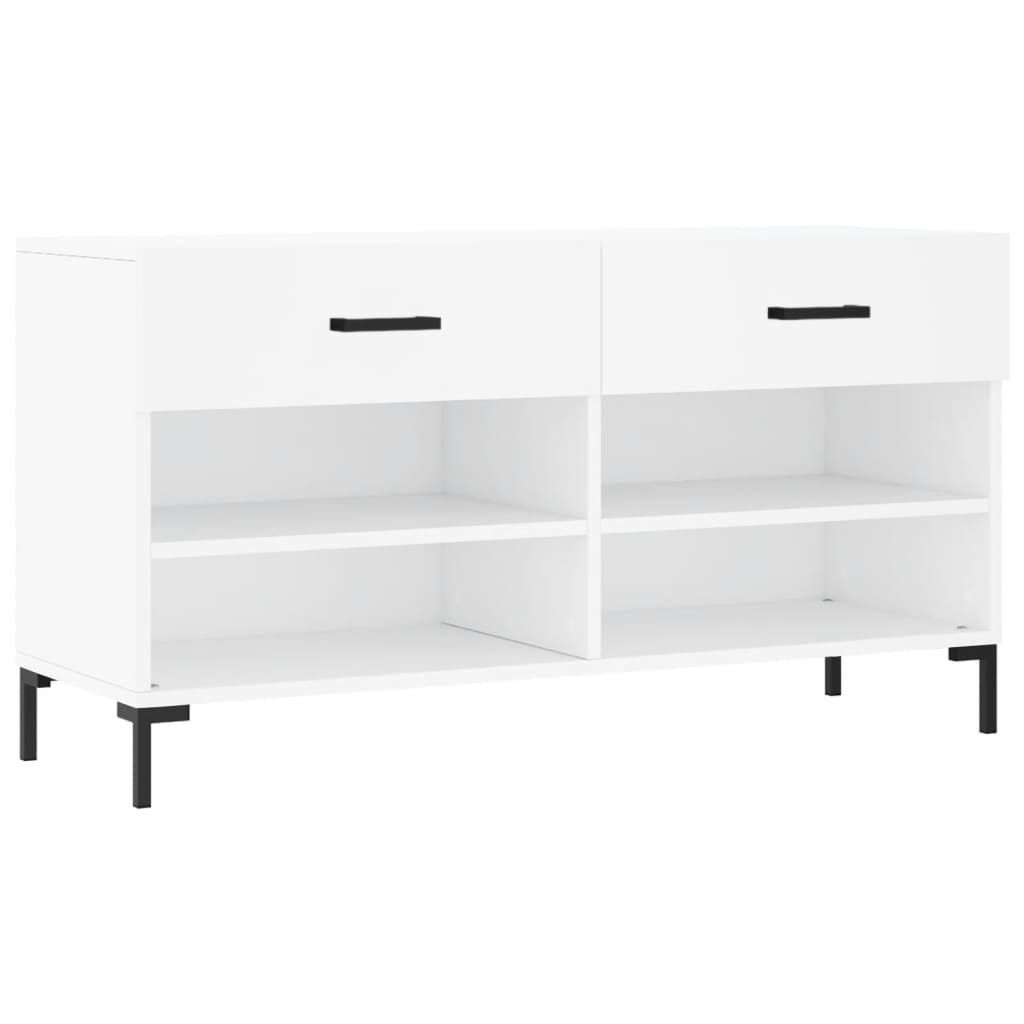 Shoe Bench White 102x35x55 cm Engineered Wood