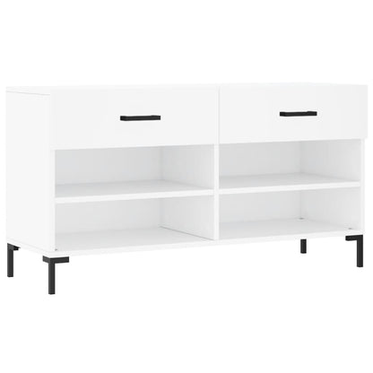 Shoe Bench White 102x35x55 cm Engineered Wood
