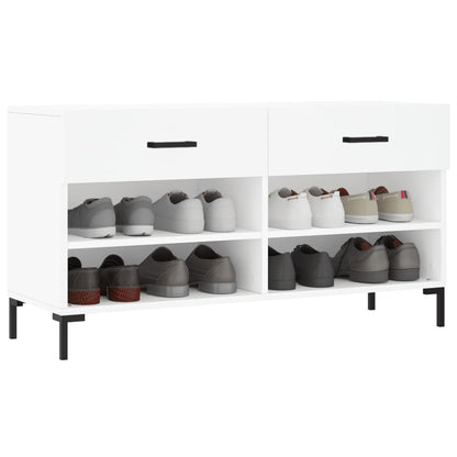 Shoe Bench White 102x35x55 cm Engineered Wood