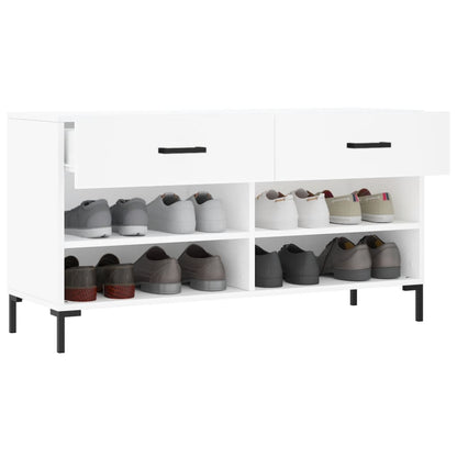 Shoe Bench White 102x35x55 cm Engineered Wood