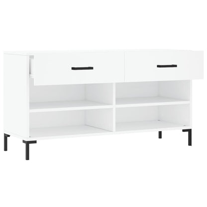 Shoe Bench White 102x35x55 cm Engineered Wood