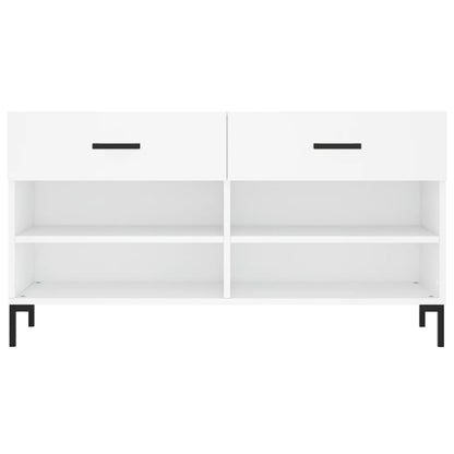 Shoe Bench White 102x35x55 cm Engineered Wood