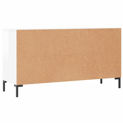 Shoe Bench High Gloss White 102x35x55 cm Engineered Wood