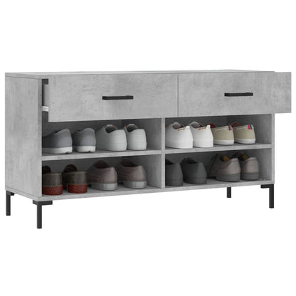 Shoe Bench Concrete Grey 102x35x55 cm Engineered Wood