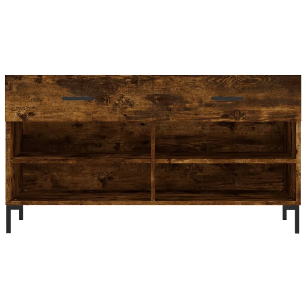Shoe Bench Smoked Oak 102x35x55 cm Engineered Wood