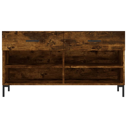 Shoe Bench Smoked Oak 102x35x55 cm Engineered Wood