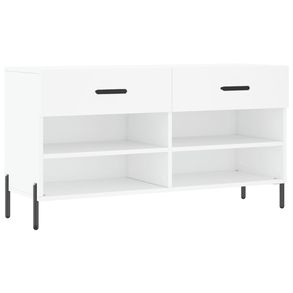 Shoe Bench White 102x35x55 cm Engineered Wood