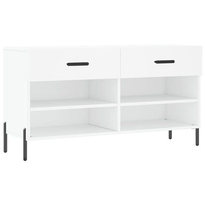 Shoe Bench White 102x35x55 cm Engineered Wood