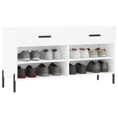 Shoe Bench White 102x35x55 cm Engineered Wood