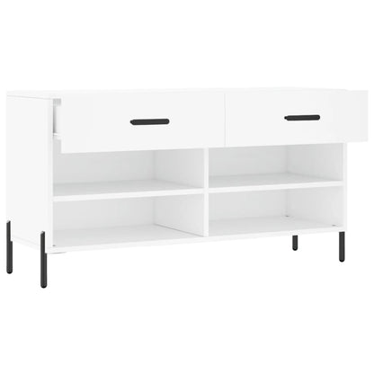 Shoe Bench White 102x35x55 cm Engineered Wood
