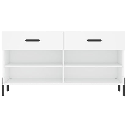 Shoe Bench White 102x35x55 cm Engineered Wood