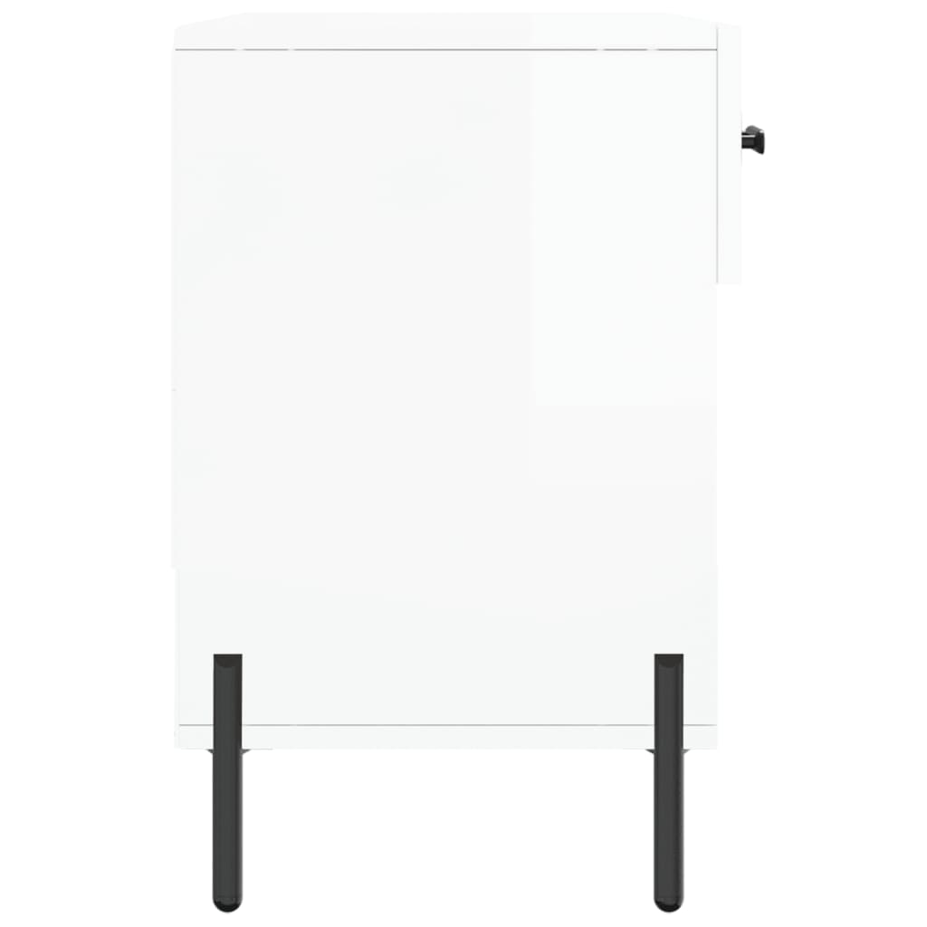 Shoe Bench High Gloss White 102x35x55 cm Engineered Wood