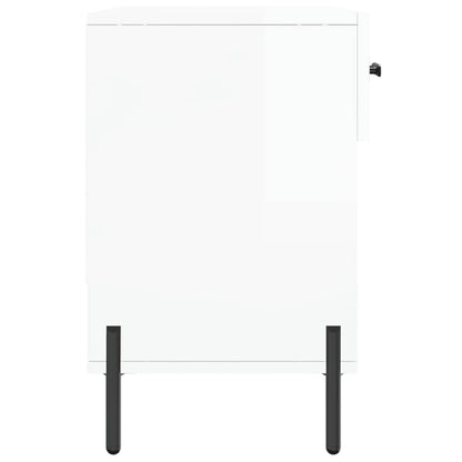 Shoe Bench High Gloss White 102x35x55 cm Engineered Wood