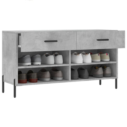Shoe Bench Concrete Grey 102x35x55 cm Engineered Wood