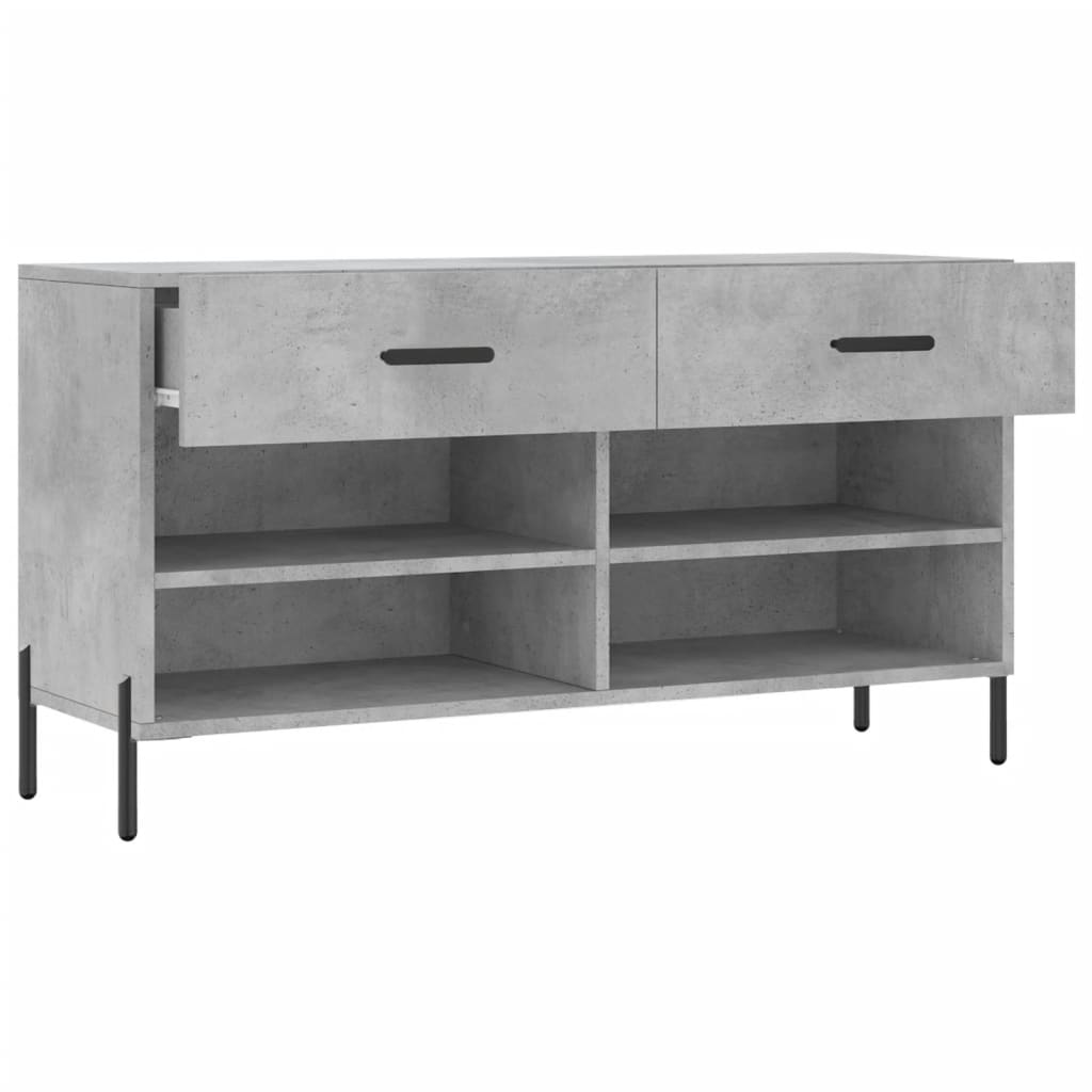 Shoe Bench Concrete Grey 102x35x55 cm Engineered Wood
