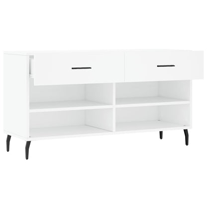 Shoe Bench White 102x35x55 cm Engineered Wood