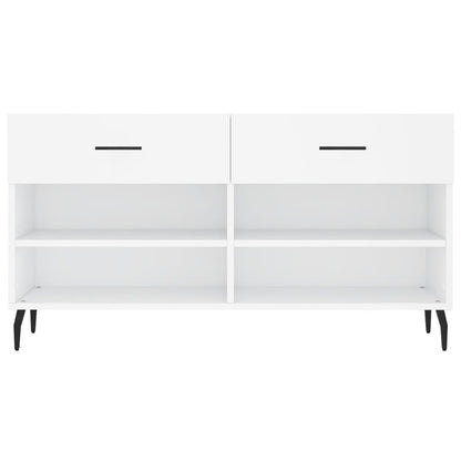 Shoe Bench White 102x35x55 cm Engineered Wood
